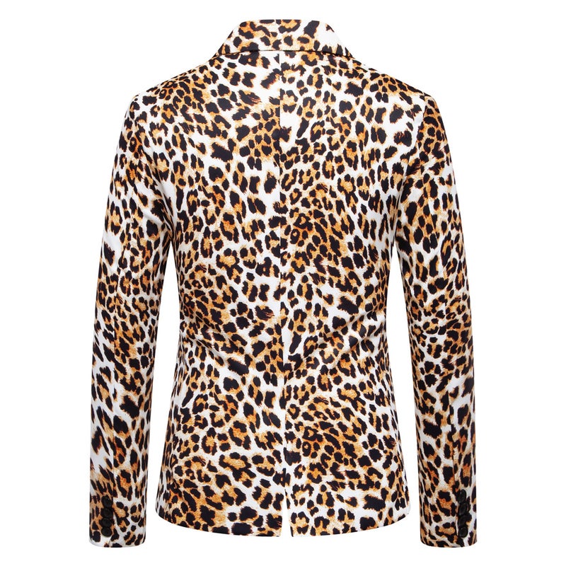 Foreign Trade Men''s Suit 2025 Spring and Autumn New -size Leopard Print Nightclub Suit Dress Performance Coat Men''s Jacket - Image 3