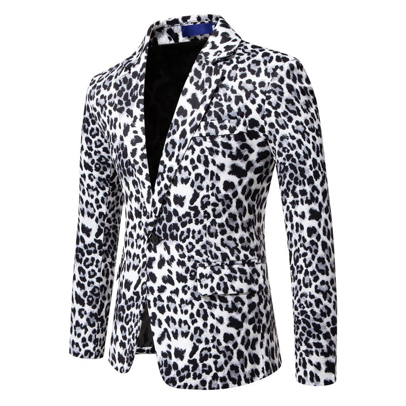 Foreign Trade Men''s Suit 2025 Spring and Autumn New -size Leopard Print Nightclub Suit Dress Performance Coat Men''s Jacket - Image 5