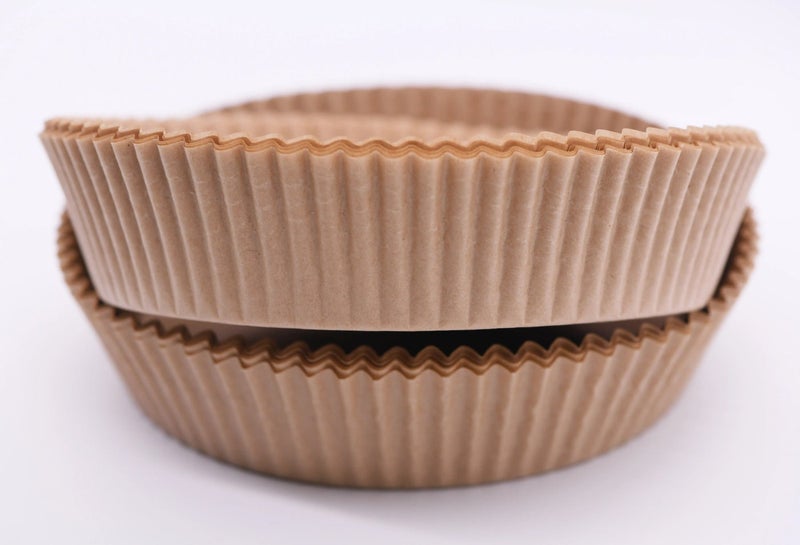 MFBC30 Miaojie Natural Air Fryer Paper Liner 16cm×4.5cm, 30+10 Pcs, Double-sided Silicone Coating, Non-stick, High Density Fiber Paper, 250℃ Heat Resistant, Anti-scorch - Image 1