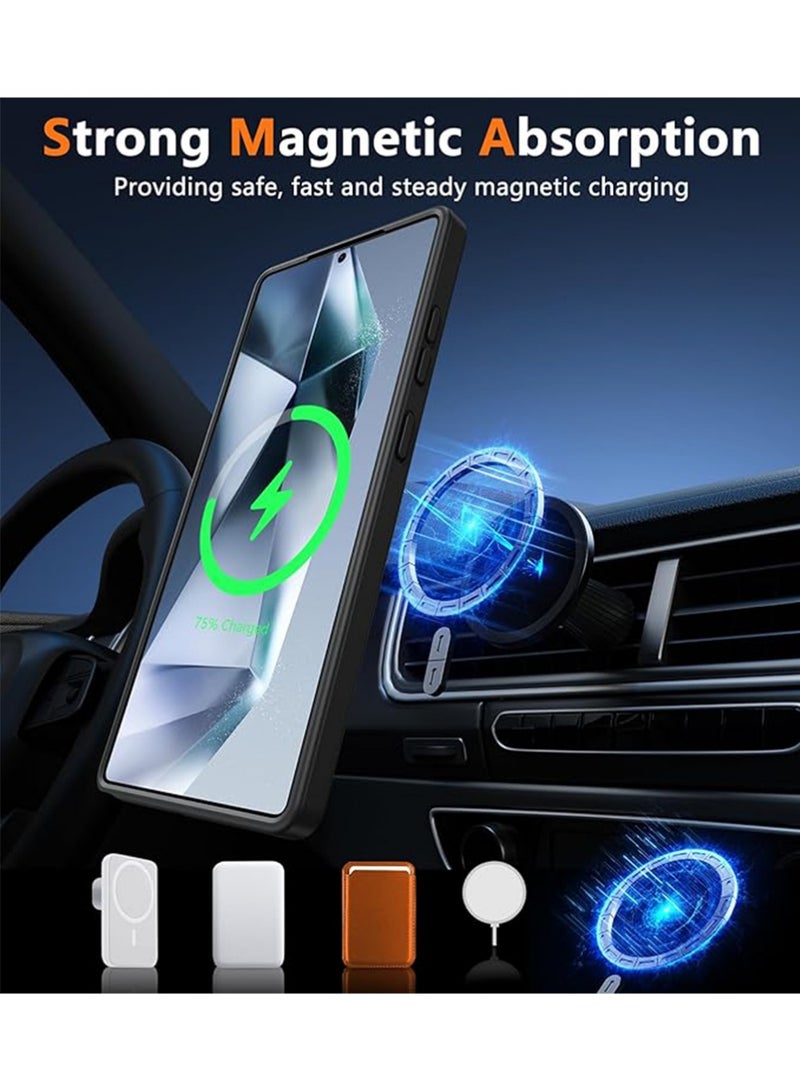 X-level Samsung S25 Ultra Case,Compatible with MagSafe,Magnetic Translucent Matte Back Shockproof Cover with Strong Magnet,Slim Thin Full Protection Phone Case for Galaxy S25 Ultra 5G (Black) - Image 4