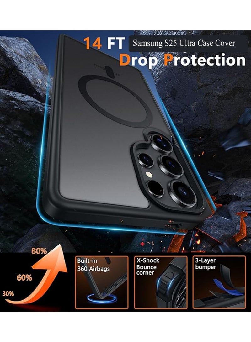 X-level Samsung S25 Ultra Case,Compatible with MagSafe,Magnetic Translucent Matte Back Shockproof Cover with Strong Magnet,Slim Thin Full Protection Phone Case for Galaxy S25 Ultra 5G (Black) - Image 5