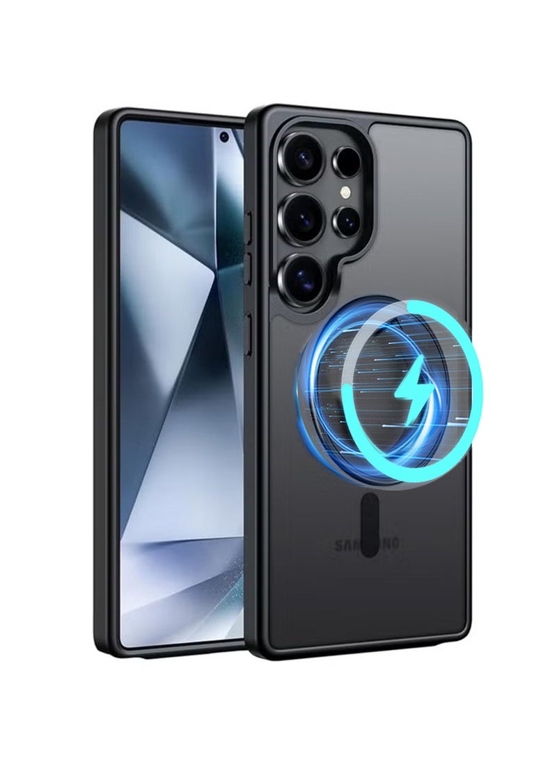 X-level Samsung S25 Ultra Case,Compatible with MagSafe,Magnetic Translucent Matte Back Shockproof Cover with Strong Magnet,Slim Thin Full Protection Phone Case for Galaxy S25 Ultra 5G (Black) - Image 1