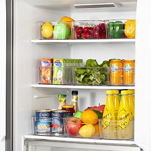 Dhadh Dhadh Refrigerator Organizer Bins 2pcs Clear Plastic Bins For Fridge Freezer Kitchen Cabinet Pantry Organization and Storage Refrigerator Organizer Bins Pack of 2  - Image 5