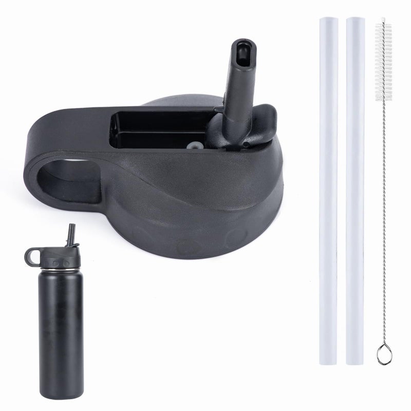 crayBG Straw Lid Compatible With Thermoflask 18OZ/24OZ/32OZ/40OZ/64OZ Water Bottle, Water Bottles Lids With 2 Straws and 1 Straw Brush, Straw Lid Compatible WithThermo flask - Image 1
