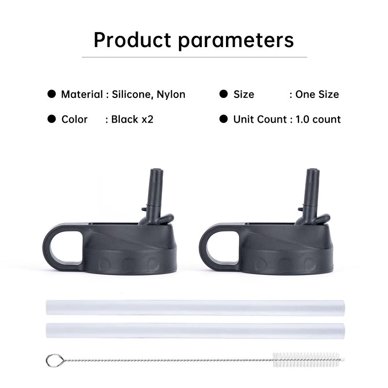 crayBG Straw Lid Compatible With Thermoflask 18OZ/24OZ/32OZ/40OZ/64OZ Water Bottle, Water Bottles Lids With 2 Straws and 1 Straw Brush, Straw Lid Compatible WithThermo flask - Image 3