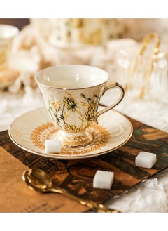 WangPangZi Luxury Ceramic Coffee Cup 180 ml with Saucer - Elegant Design for Gifts, Cafes and Home Decor  - Image 3