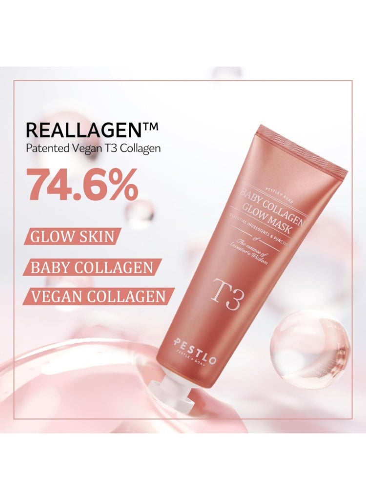 PESTLO PESTLE + ROAD Collagen Glow Mask – Korean Hydrating Sheet Mask for Radiant, Plump & Smooth Glowing Skin - Image 3