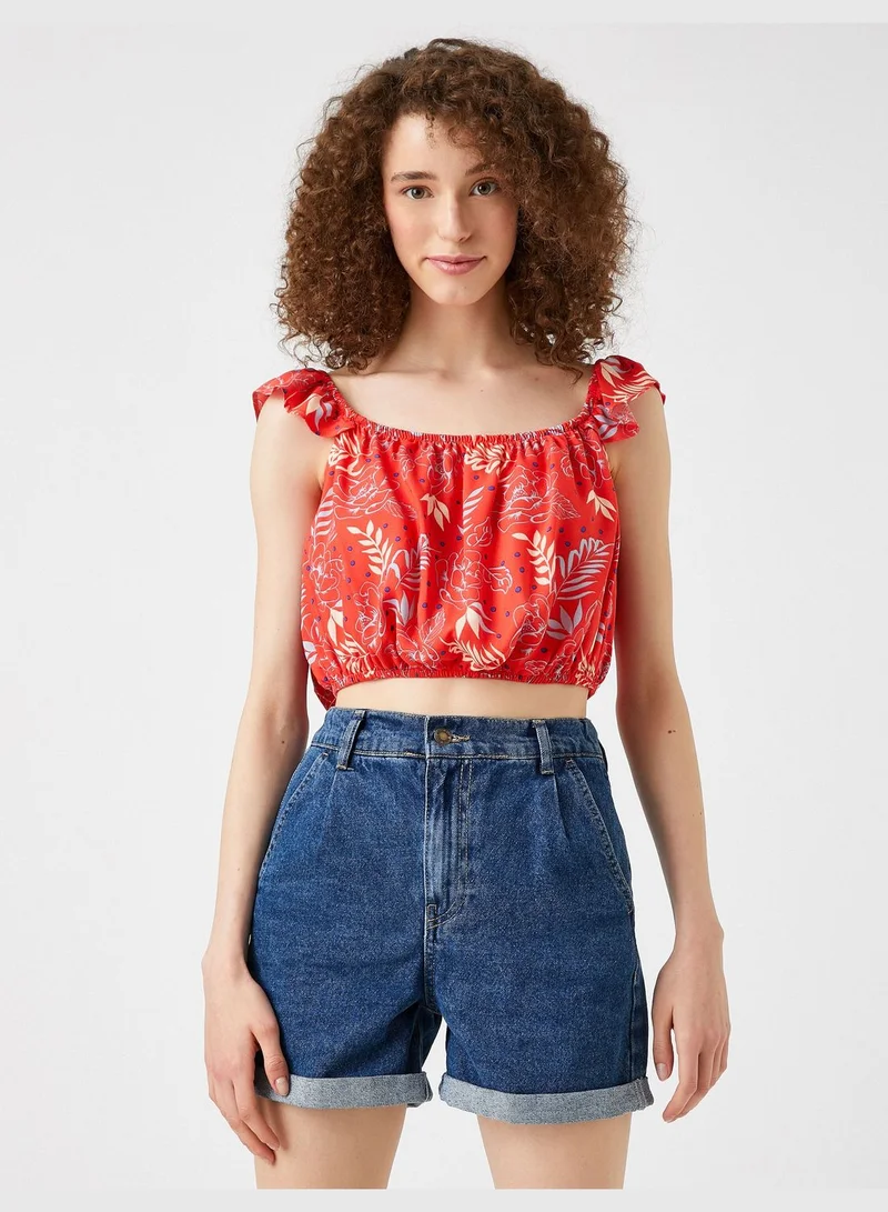 KOTON Crop Blouse Printed
