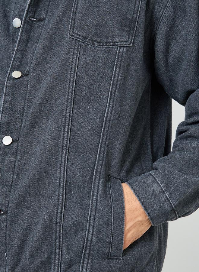 ستايلي جاكيت دنيم واسع مع جيوب - Image 4