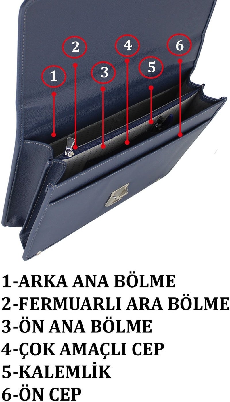 Başkent Çanta Başkent Bag Men's Leather Briefcase with Shoulder Strap  - Image 3