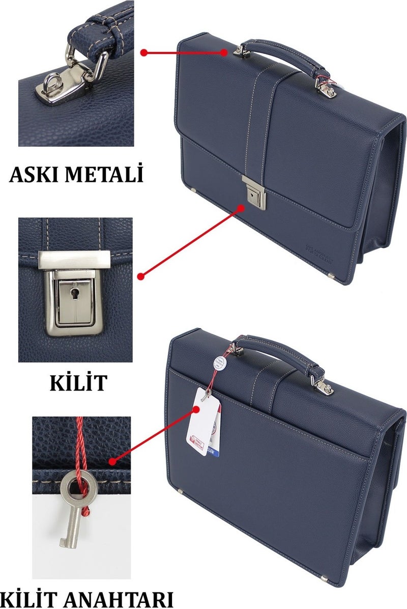 Başkent Çanta Başkent Bag Men's Leather Briefcase with Shoulder Strap  - Image 4