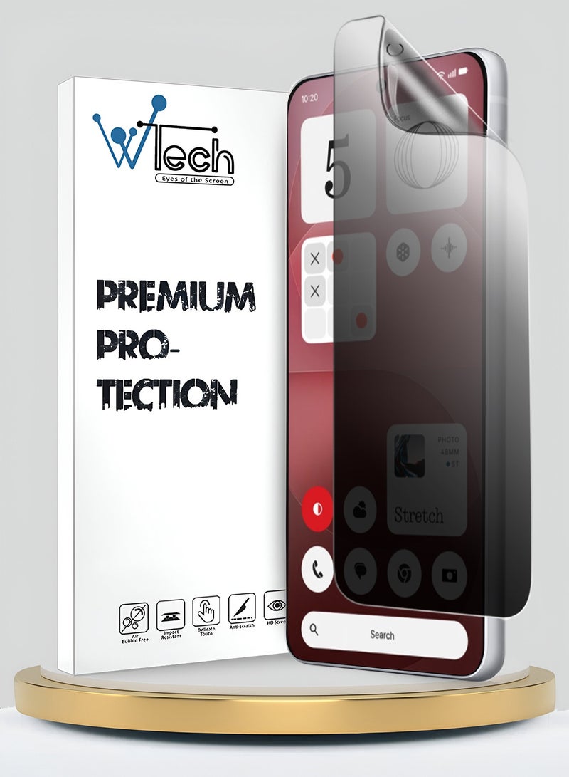 Wtech Nothing Phone (4a) Pro 5G 2026 Premium Hydrogel Anti Spy / Anti Privacy Film Thin and Flexible Screen Protector (MSHFMP) - Clear - Image 1