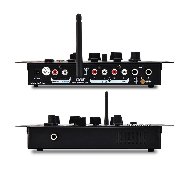 Pyle Wireless DJ Audio Mixer - 3 Channel Bluetooth Compatible DJ Controller Sound Mixer, Mic-Talkover, USB Reader, Dual RCA Phono/Line In, Microphone Input, Headphone Jack, Black - PMX7BU.5 - Image 2