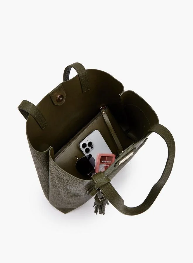 Celeste Textured School Tote Bag With Pouch - 34.5x11x30 CM