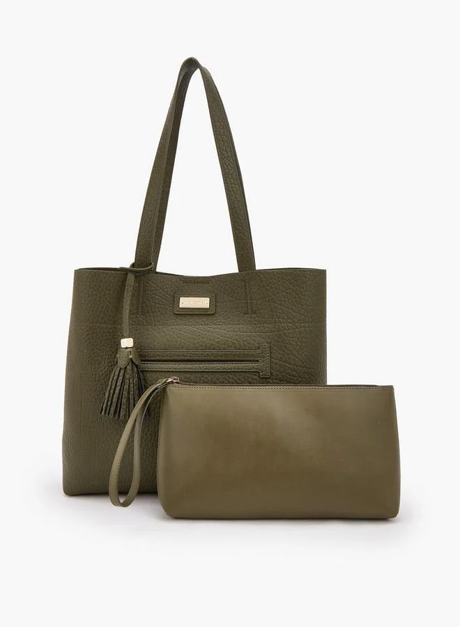 Celeste Textured School Tote Bag With Pouch - 34.5x11x30 CM