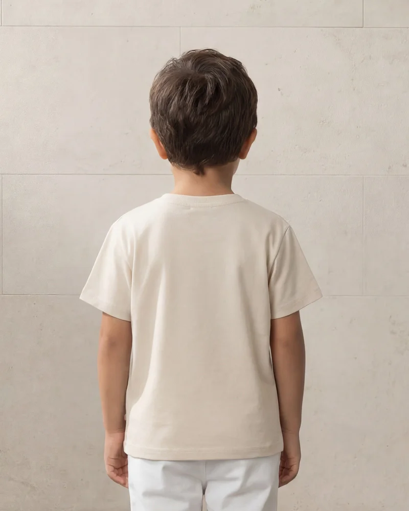 Redtag Boys Beige Plain T-Shirt