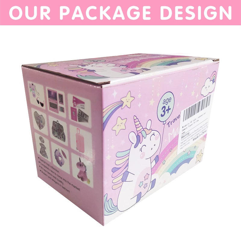 Windolls 18 Inch Doll Suitcase Travel Luggage Play Accessories, Doll Clothes Accessories Carrier Storage Set, Case, Hat, Sunglasses, Camera, Pillow, Toy Pet - Image 5