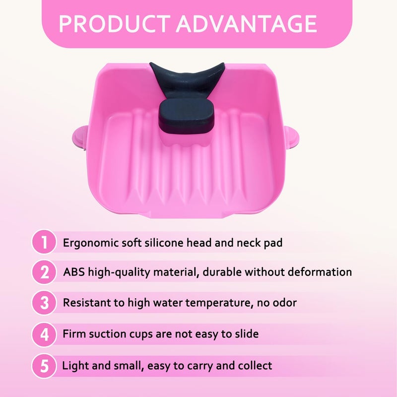 Nolasalon Portable Shampoo Basin for Kids, Baby, Children,Tear Free Hair Washing Basin Tray at Home (Pink) - Image 3