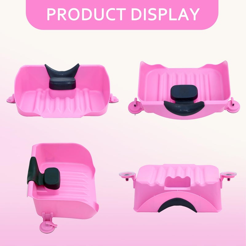 Nolasalon Portable Shampoo Basin for Kids, Baby, Children,Tear Free Hair Washing Basin Tray at Home (Pink) - Image 4
