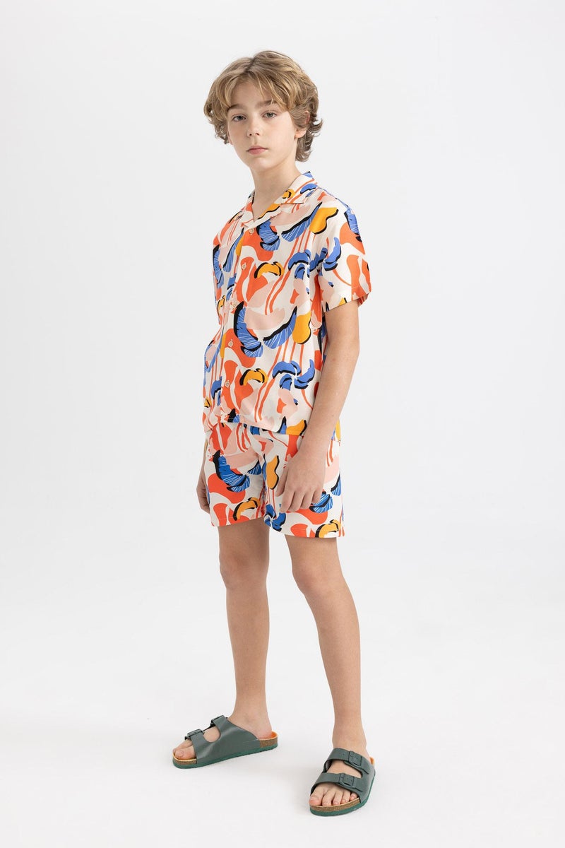 DeFacto Beige Boy Boy Patterned Swim Shorts Casual - Image 2