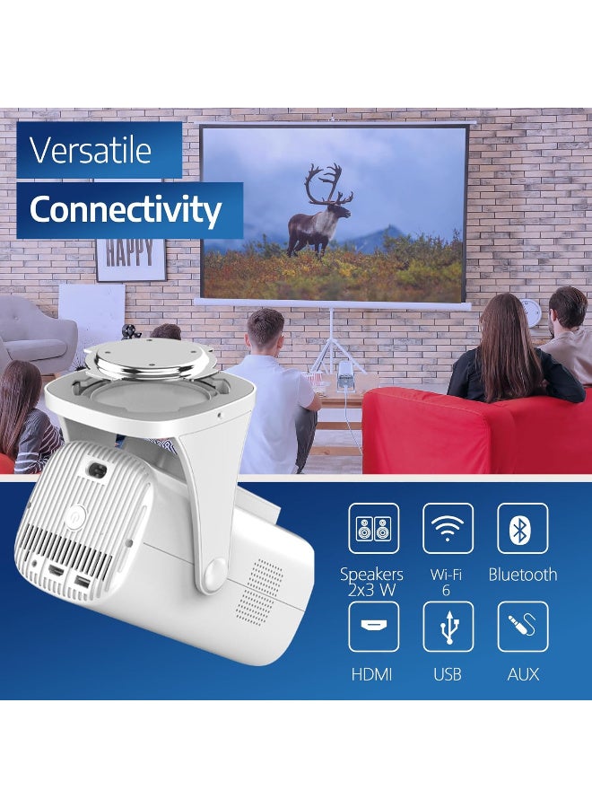 Philips, Neopix 250 Home Cinema Projector, Full HD 1920 x 1080p, 180 Degree Rotating, Google TV, Mirror Mode, Wi-Fi 6, 2x3 Watt Stereo Sound, White NPX250/INT white - Image 2
