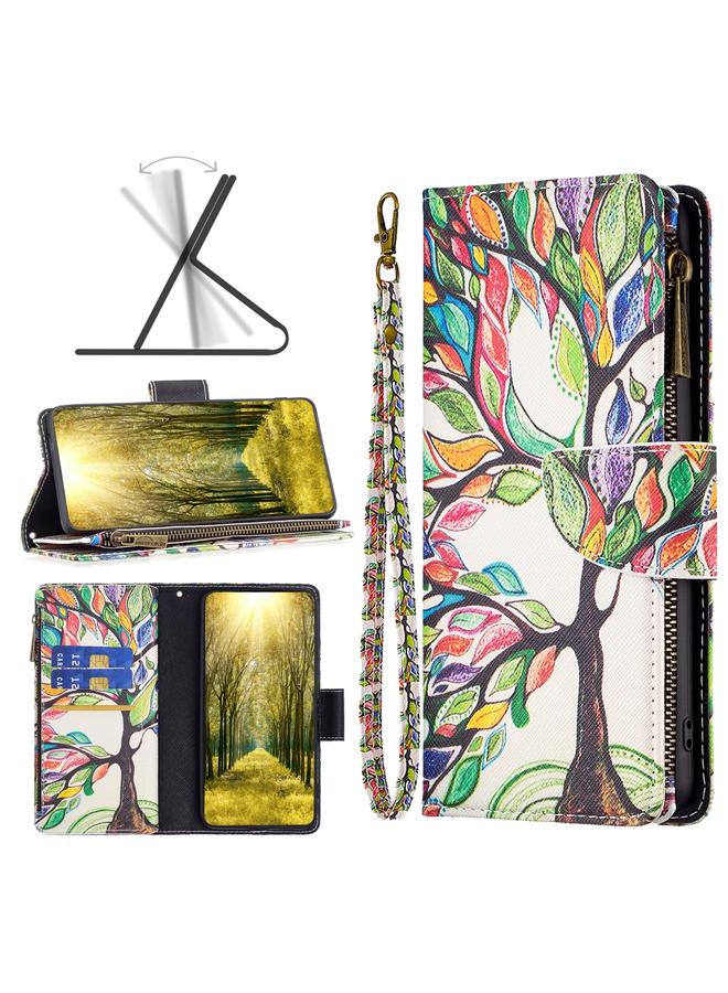 زبون جراب لهاتف Infinix Note 11 Pro بنمط رسم ملون وسحاب من الجلد - Image 1