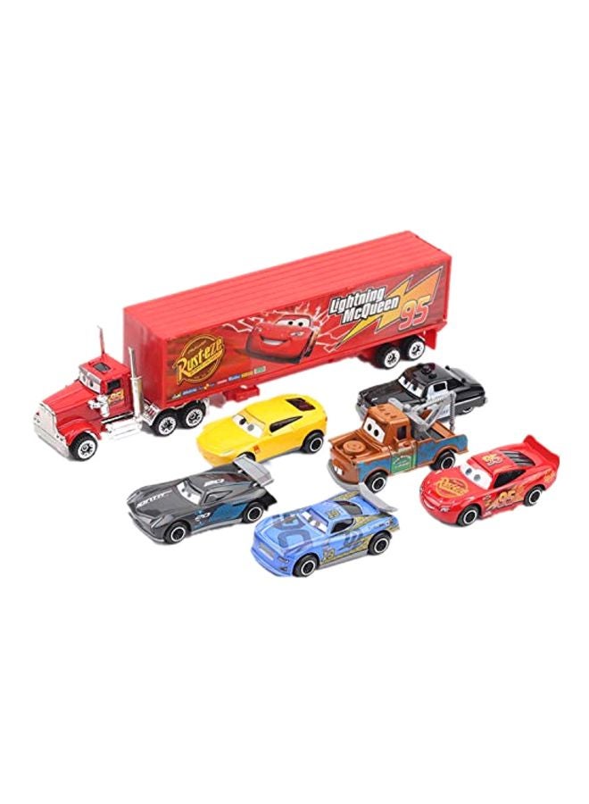 Rusteze Pixar Cars Lightning McQueen with Mack Truck Collectible - Image 1