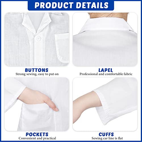 Tarpop 16 Pcs Lab Coat Costume Kit for Kids Doctor Coat Glasses ID Card for Projects Scientist Costume Halloween Christmas Cosplay L - Image 5