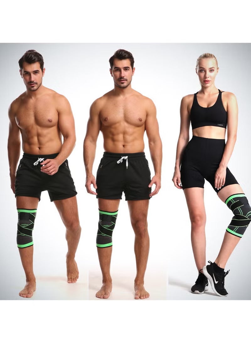 ATRJSZ 2pcs Sports Knee Pad for Men & Women Pressurized Elastic Knee Pad Support Fitness Gear Basketball Volleyball Brace Tennis Cycling Protector(M) - Image 2