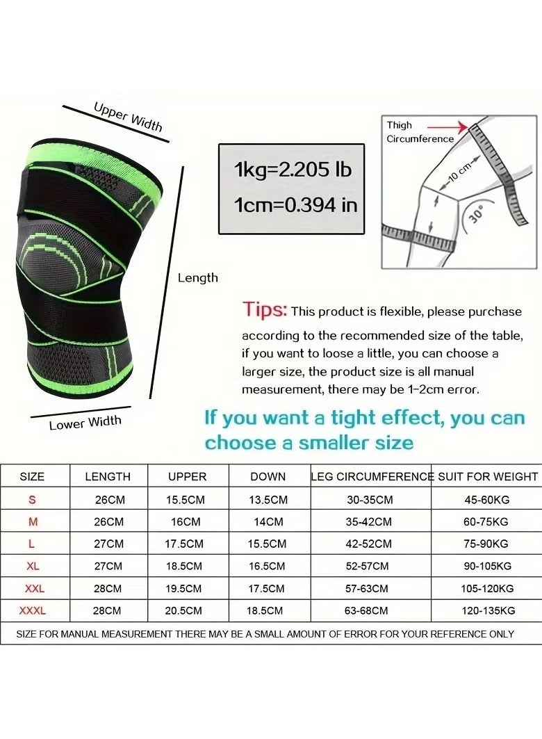 ATRJSZ 2pcs Sports Knee Pad for Men & Women Pressurized Elastic Knee Pad Support Fitness Gear Basketball Volleyball Brace Tennis Cycling Protector(M) - Image 5