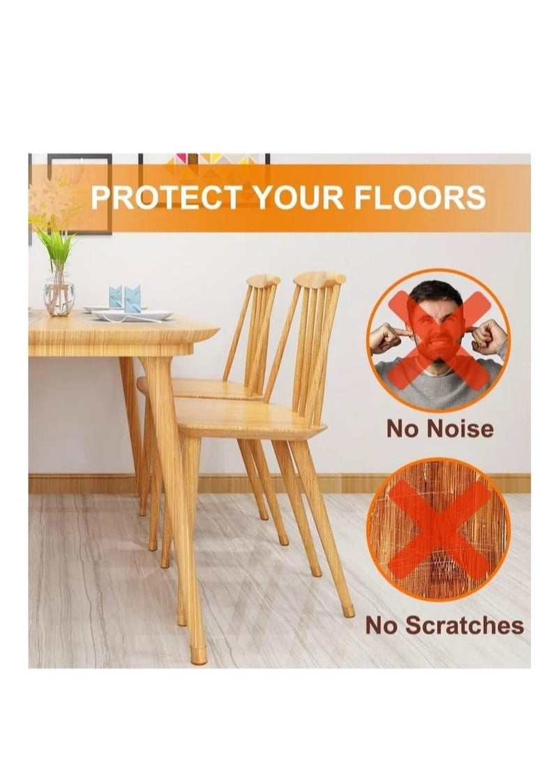 24 Pack Chair Leg Floor Protectors, for Hardwood Floor Silicone Covers, Protect Wood Floor Tile Floor Scratches Felt Pads Furniture Leg Covers - Image 2