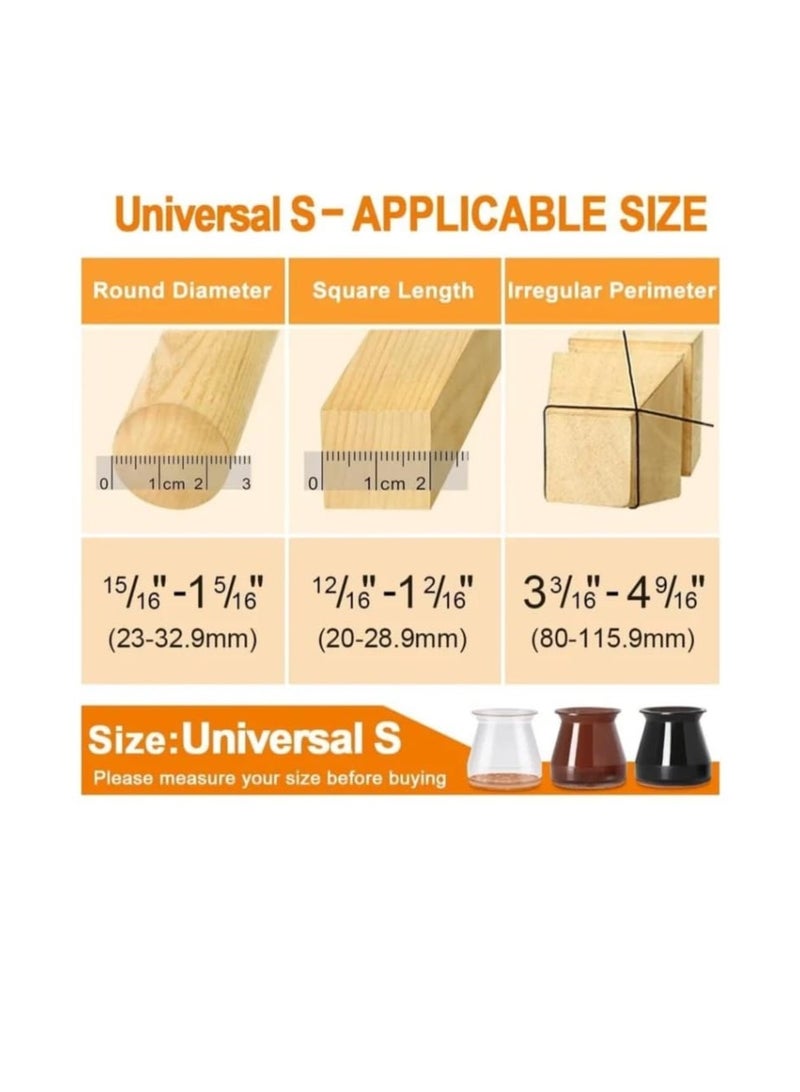 24 Pack Chair Leg Floor Protectors, for Hardwood Floor Silicone Covers, Protect Wood Floor Tile Floor Scratches Felt Pads Furniture Leg Covers - Image 3