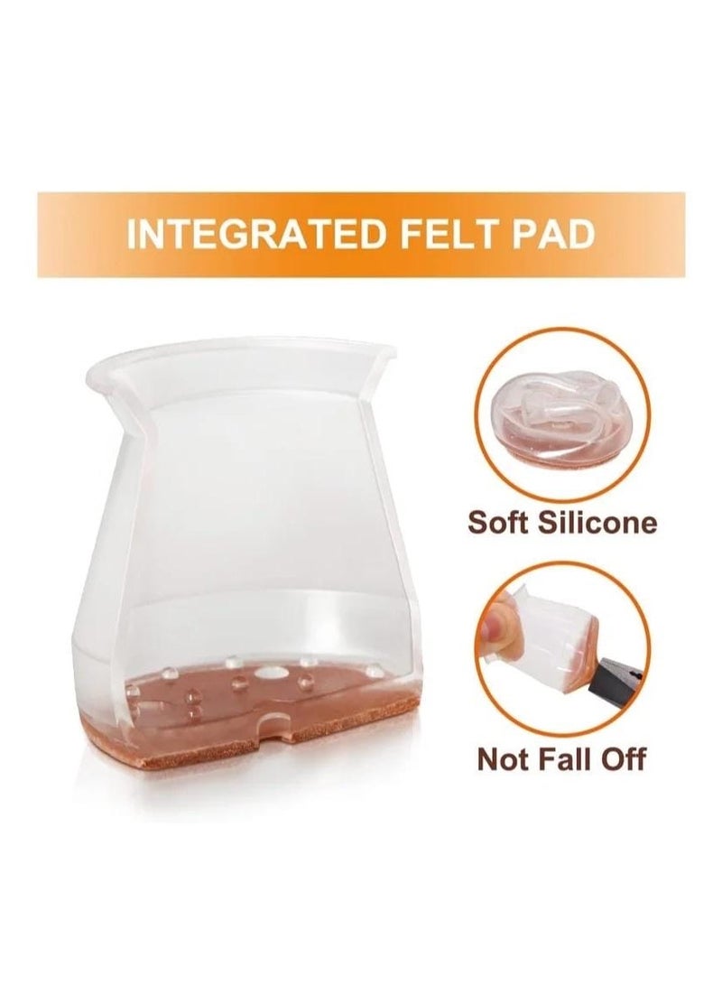 24 Pack Chair Leg Floor Protectors, for Hardwood Floor Silicone Covers, Protect Wood Floor Tile Floor Scratches Felt Pads Furniture Leg Covers - Image 5