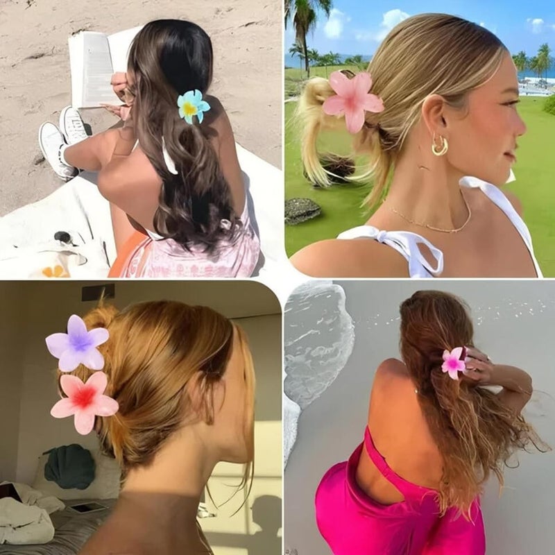 GLAMEZONE مشبك شعر زهور كوري لامع متعدد الألوان من غليمزون للفتيات - عبوة من 2 (لون عشوائي) - Image 5