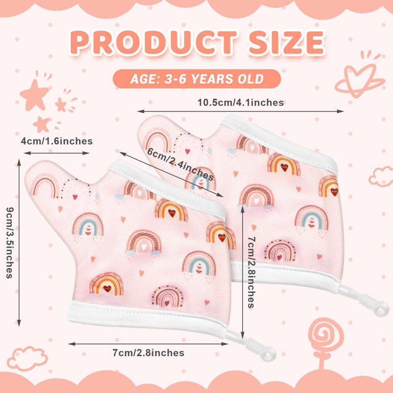 Seematn 4 Pairs Thumb Sucking Stop for Kids Breathable Thumb Suck Guard for Baby Toddler Stop Sucking Fingers Nail Biting Gloves(3-6 Years,Unicorn) - Image 2