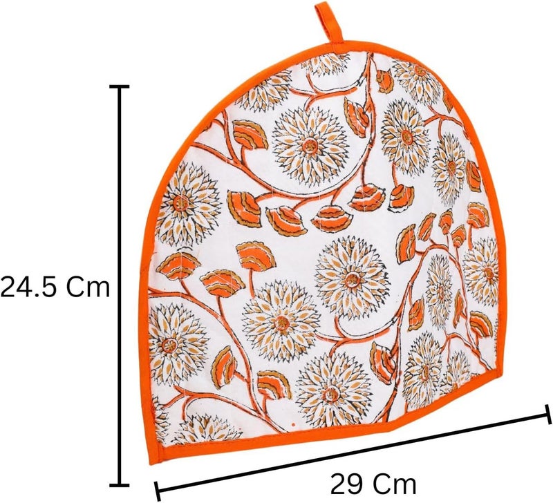 Craftintegration White and Silver Tea Cosy Cotton Kitchen Accessories White and Silver Color Royal Tea Cozy - Image 2