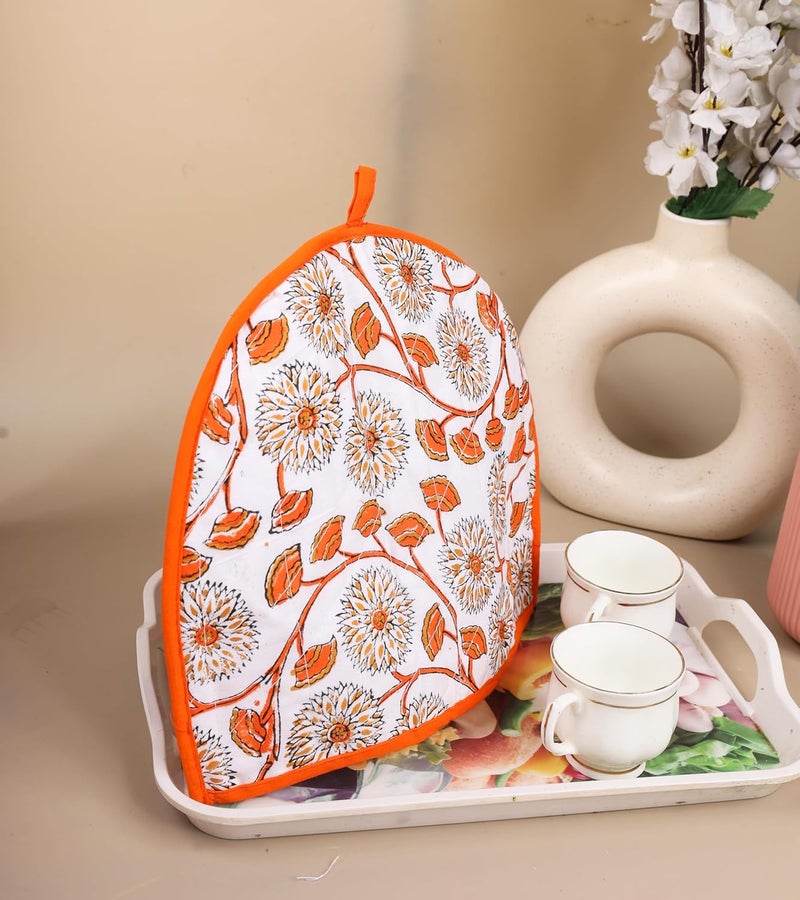 Craftintegration White and Silver Tea Cosy Cotton Kitchen Accessories White and Silver Color Royal Tea Cozy - Image 4