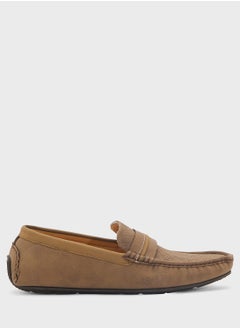 Robert Wood Saddle Detail Textuted Loafers  - Image 1