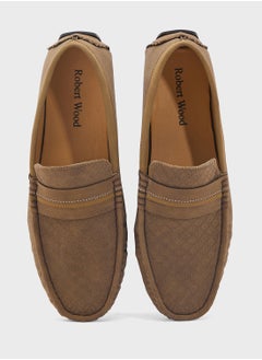 Robert Wood Saddle Detail Textuted Loafers  - Image 4