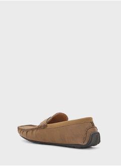 Robert Wood Saddle Detail Textuted Loafers  - Image 2