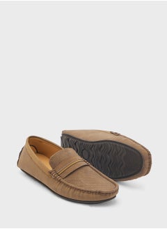 Robert Wood Saddle Detail Textuted Loafers  - Image 3