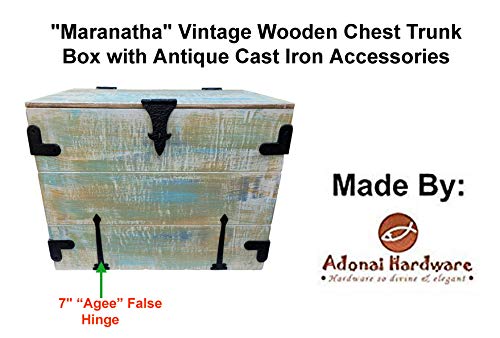 Adonai Hardware 7" "Agee Heavy Duty Antique Cast Iron Strap False or Faux or Dummy Hinge Front (4 Pack, Matte Black) for Vintage Barn Doors, Gates, Furniture, Garage, Shutters and Fences - Image 5