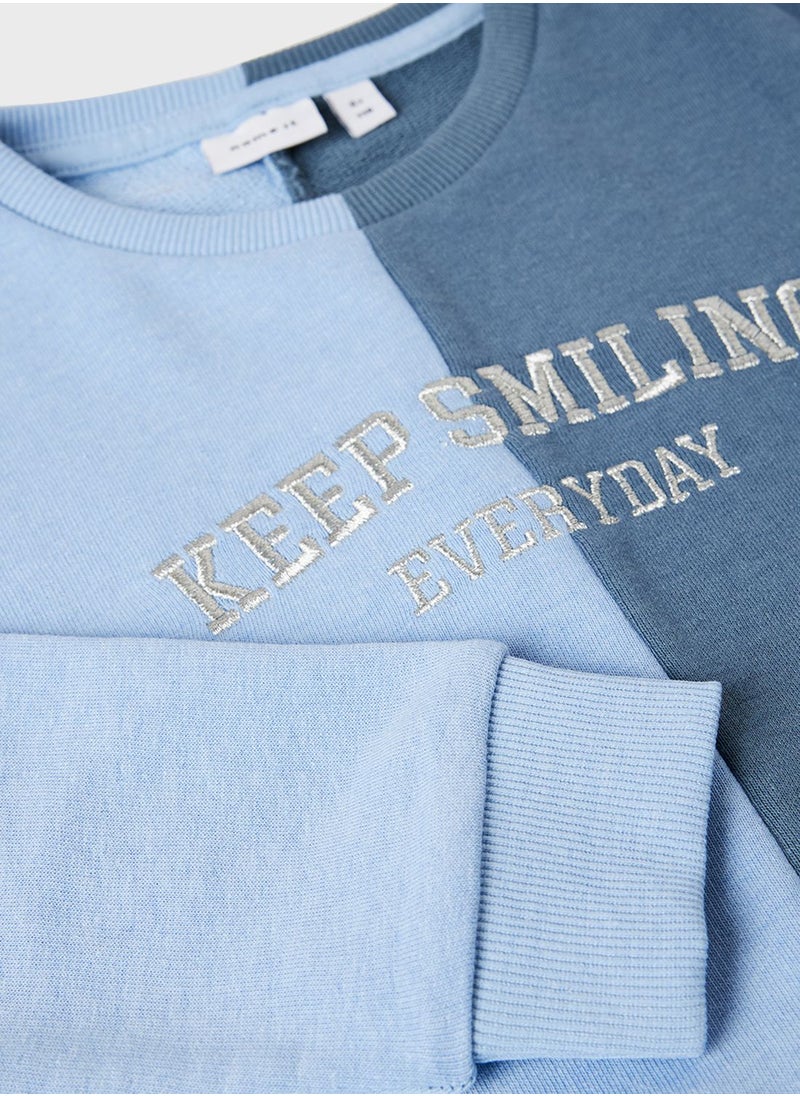 NAME IT - Kids Colourblock Sweatshirt - Image 1