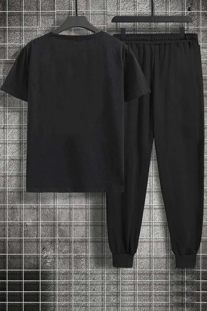ONLYTRENDWEAR Unisex Kanagawa Oki Nami Ura Printed 2-Piece Tracksuit Set S.m. Black