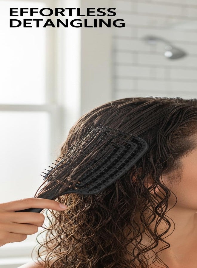 Akado Premium Black 3D Hair Brush for Styling, Detangling and Grooming for Men and Women |Straightens & Detangles Curly Hairs | Reduces Hair Breakage and Promotes Hair Growth | Best Hair Brush for All Hair Types (MIHB0015) (square) - Image 5