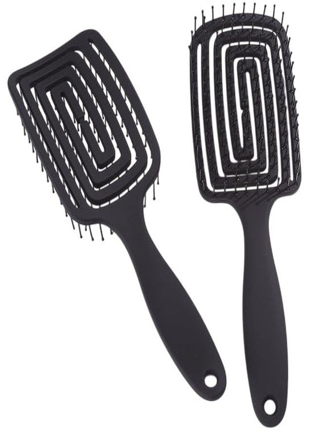 Akado Premium Black 3D Hair Brush for Styling, Detangling and Grooming for Men and Women |Straightens & Detangles Curly Hairs | Reduces Hair Breakage and Promotes Hair Growth | Best Hair Brush for All Hair Types (MIHB0015) (square) - Image 1