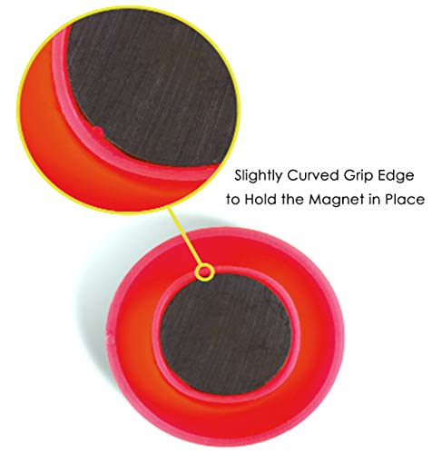 Tiberham Notice Board/Planning Magnets, Tiberham 80 Pack 20 mm Round Plastic Covered Magnetic Buttons, Refrigerator Whiteboard Magnets for School Office Home - 4 Assorted Colors - Image 3
