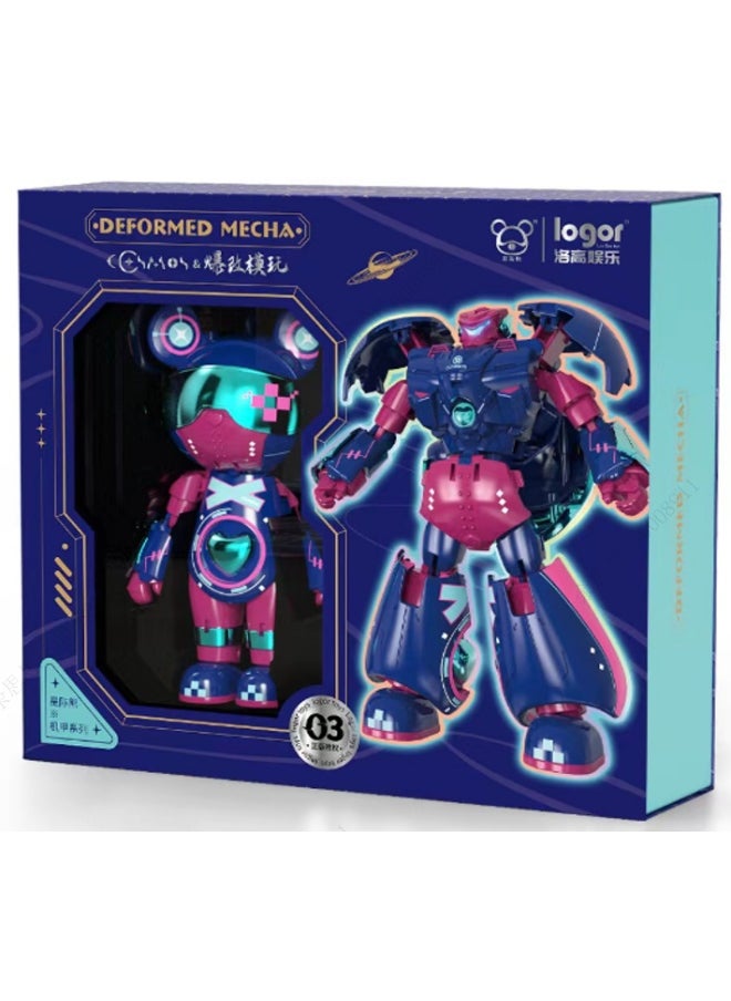 Miniso A purple mecha bear from the Interstellar Bear Series for futuristic play. 