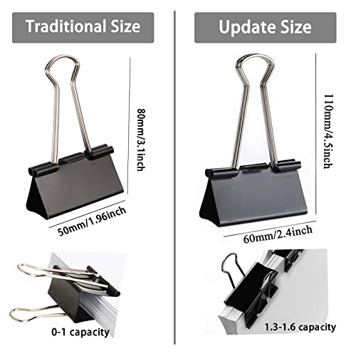 COLOGO Extra Large Binder Clips 2.4 Inch, 30 Pack Upgrade Big Clips Paper Clamps for Office and Home Supplies - Image 2