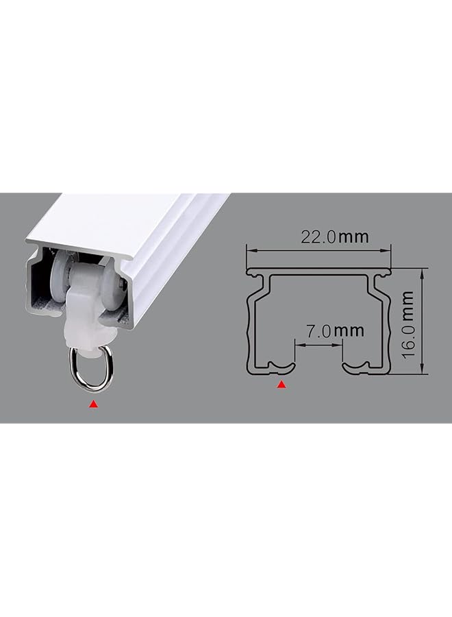 erorex Curtain Track Rollers Ripple Fold Curtain Wheeled Carriers Folded Drapery Runners 20Pcs 22X16 Mm 0.87× 0.63 Inches White  - Image 3